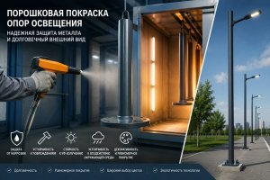 Порошковая покраска опор освещения: технология защиты и долговечного оформления металлических конструкций
